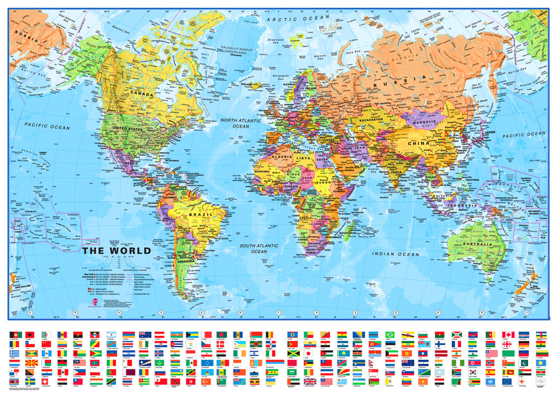 Large World Map Maps International World Wall Map